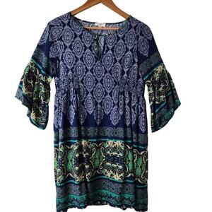 Umgee USA Size Small Peasant Boho Paisley Dress